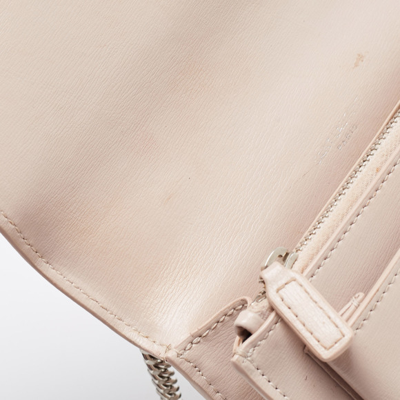 Saint Laurent Light Pink Leather Sunset Wallet On Chain - Picture 7 of 8